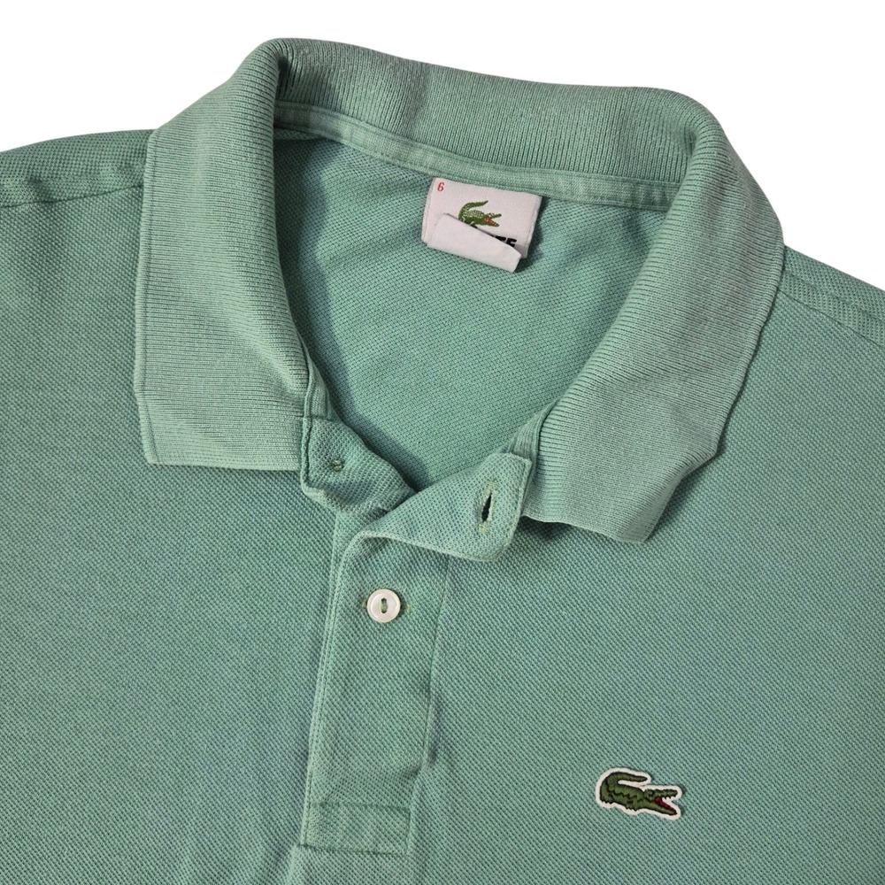 Lacoste Polo Shirt Mens 6 XL Seafoam Green Cotton Pique‎ Preppy Heritage Logo